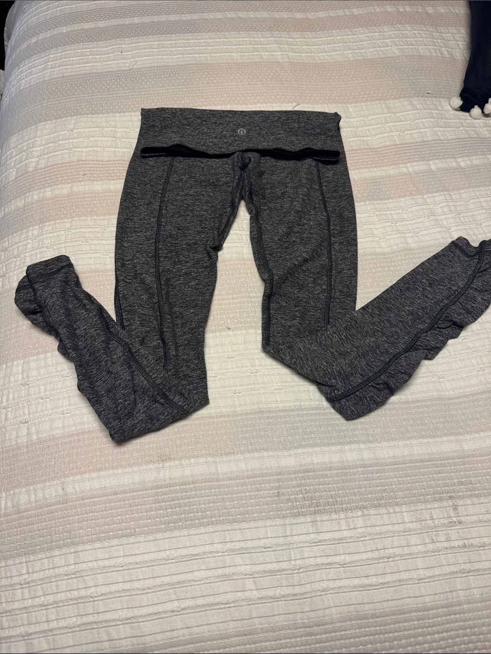lululemon athletica Dark Gray Heather Fold-Over Waist Leggings